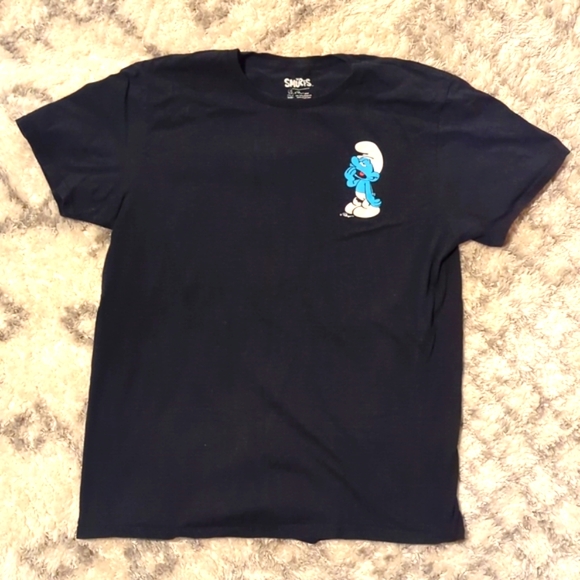 Smurfs "Lazy Smurf" Tee, Large, Black - Picture 1 of 4